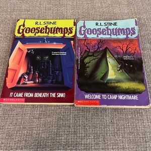 Lot Of 2 Goosebumps RL Stine Camp Nightmare #9 Beneath The Sink #30 Books